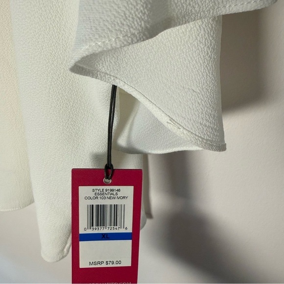 NWT VINCE CAMUTO Elegant White Ruffle Sleeve Top Size XL - Picture 6 of 8